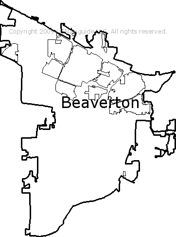 Beaverton Oregon Zip Code Boundary Map Or