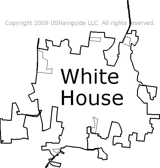 White House Tennessee Zip Code Boundary Map Tn