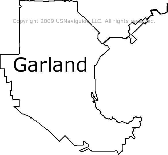 Garland Texas Zip Code Boundary Map Tx