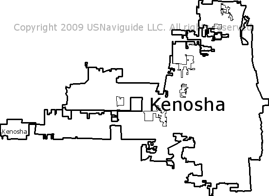 Kenosha Wisconsin Zip Code Boundary Map Wi